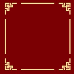Chinese style border vector with gold color