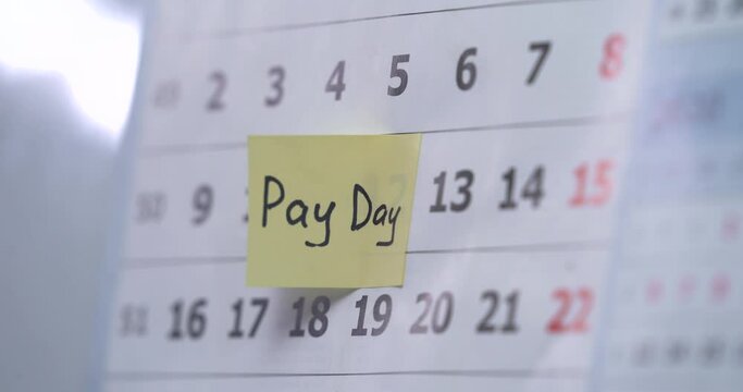 Signing a payment day in calendar 2022. Business and finance concept. Marker. Important date.