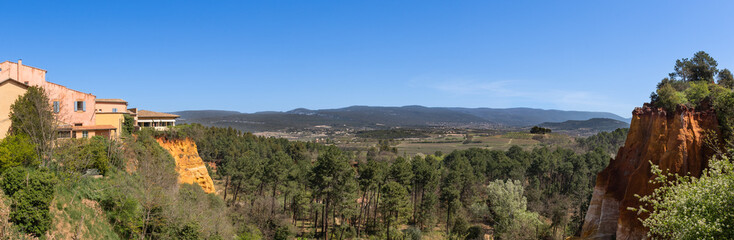 Panorama of Roussillon in Provence - France