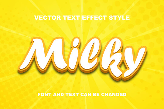 Milky Yellow Banana Color 3d Editable Text Effect Font Style Template