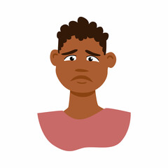 Boy with sad facial expression