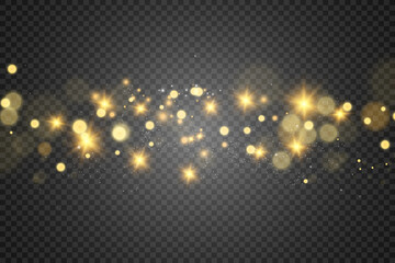 Brilliant gold dust vector shine. Glittering shiny ornaments for background. Vector illustration.