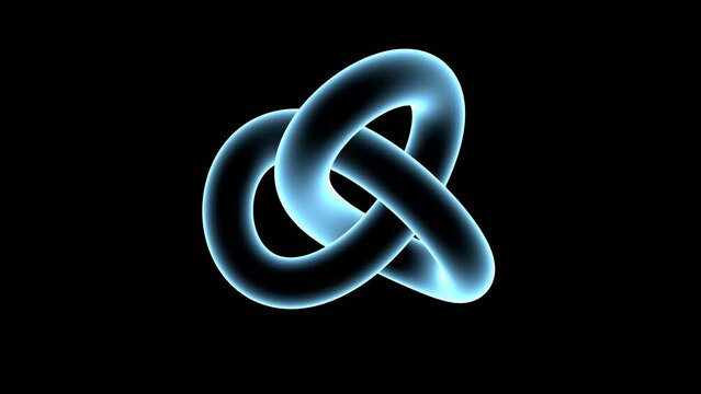 Torus knot spinning. Seamless looping. Alpha channel. 3D animation