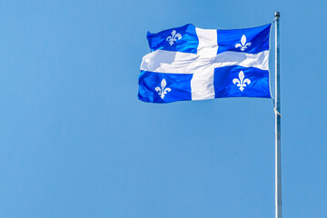 The Flag of Quebec Province in Canada