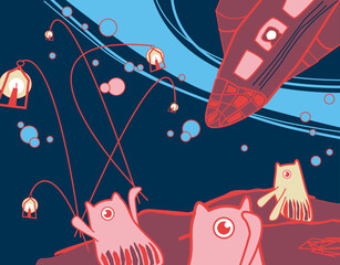 Space*Cats, Illuminating Sky, Illustration © mo_book