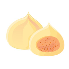 Dumpling isolated on white background. Vector of shabu-sukiyaki  ingredients.