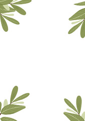 Frame of beautiful green leaves. For invitations, cards and other projects.