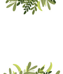 Frame of beautiful green leaves. For invitations, cards and other projects.