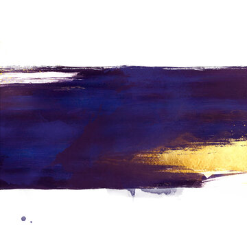 golden abstract elements on a stylish dark blue background with watercolor texture	
