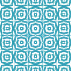 Medallion seamless pattern. Turquoise symmetrical