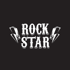vintage yellow rock star print isolated on grunge grey background. Vector Grunge Rock star emblem,logo and label concept design template for printing on t shirt