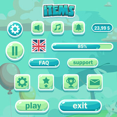 Vector illustration Items set the several buttons
