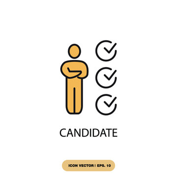 candidate icons  symbol vector elements for infographic web