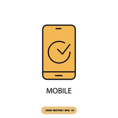 mobile check icons  symbol vector elements for infographic web