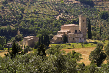 Fototapeta premium Abbazia di Sant'Antimo, provincia di Siena. Toscana, Italy