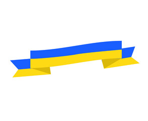 Ukraine Ribbon Flag Emblem Icon Design National Europe Symbol Vector Abstract illustration