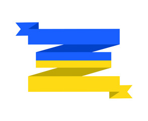Ukraine Ribbon Emblem Symbol Design Flag National Europe Icon Vector Abstract illustration