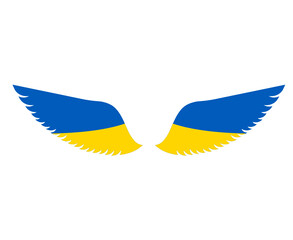 Ukraine Flag Emblem Wings National Europe Abstract Symbol Vector illustration Design