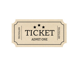 ticket, cinema, paper, admission, admit, movie, event, coupon, theater, sign, vintage, one, film,...