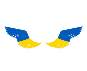 Ukraine Wings Flag Emblem Symbol National Europe Abstract Vector illustration Design