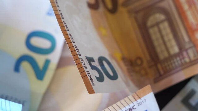 Highly detailed image of paper money. The currency of the European Union.