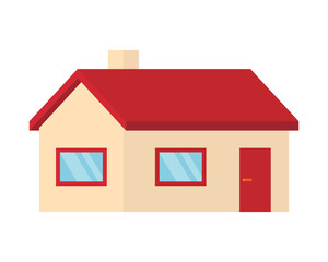 House icon with red roof. vector illustration in flat style