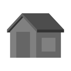 Gray flat house icon. vector illustration in flat style