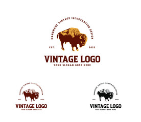 vintage bison logo design  © eartdesign 