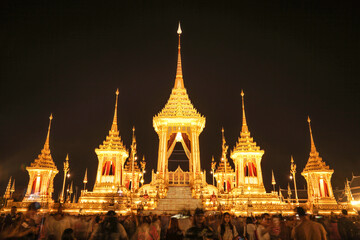 The crematorium according to the belief in Buddhism and ancient Thailand of King Rama IX in...