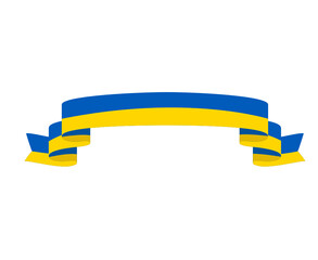 Ukraine Flag Emblem National Europe Symbol Ribbon Abstract Vector illustration Design