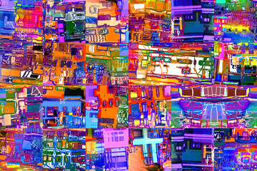 Colorful block in abstract for background.