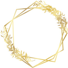 Gold elegant floral frame