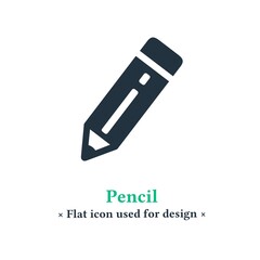 Pencil icon in trendy flat style isolated on white background.  Signs Edit symbol for web and mobile apps.