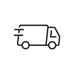 Fast shipping delivery truck flat icon