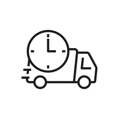 Truck delivery time icon. Outline truck delivery time 
