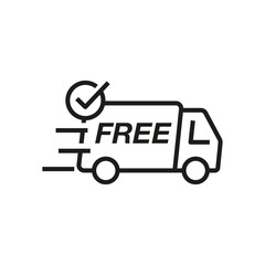 Fast & free shipping delivery truck flat icon