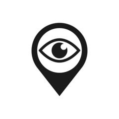 Gps eye icon, eye point Location and Map 