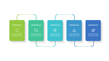 Obraz premium Creative concept for infographic with 5 steps, options, parts or processes. Business data visualization.