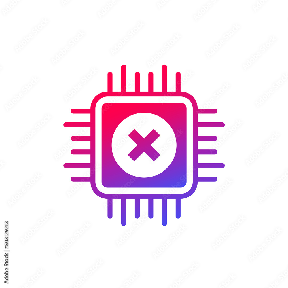 Poster chip failure or microchip error icon