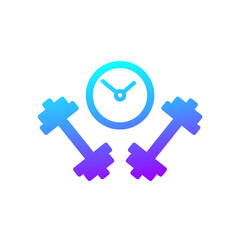 training or workout time icon on white