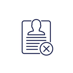 delete personal data, account or profile line icon