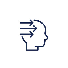 head and arrows line icon