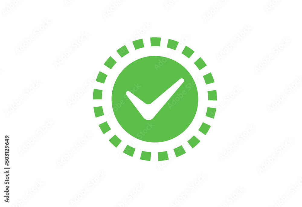 Poster checkmark green updates complete. sign of loading new programs