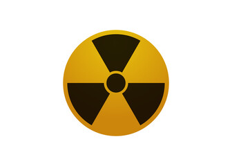 Fototapeta premium Nuclear danger symbol. Yellow sign with black stripes