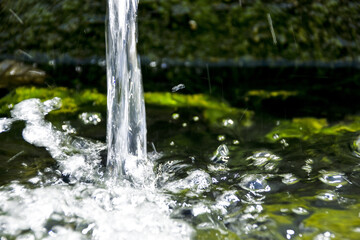 Closeup shot of splashing spring water