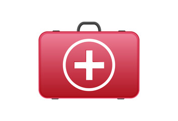 Red suitcase of medical aid
