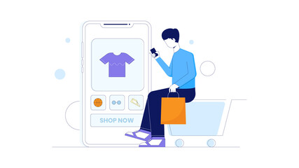 Flat illustration of online shopping
