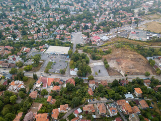 Aerial view of the architecture of Sofia, Bulgaria