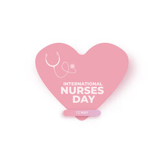 International nurses day vector banner or poster with stethoscope isolated on white background. vector 12 May Happy nurses day icon or sign design template