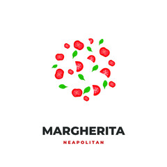 Margherita pizza topping pattern vector illustration
